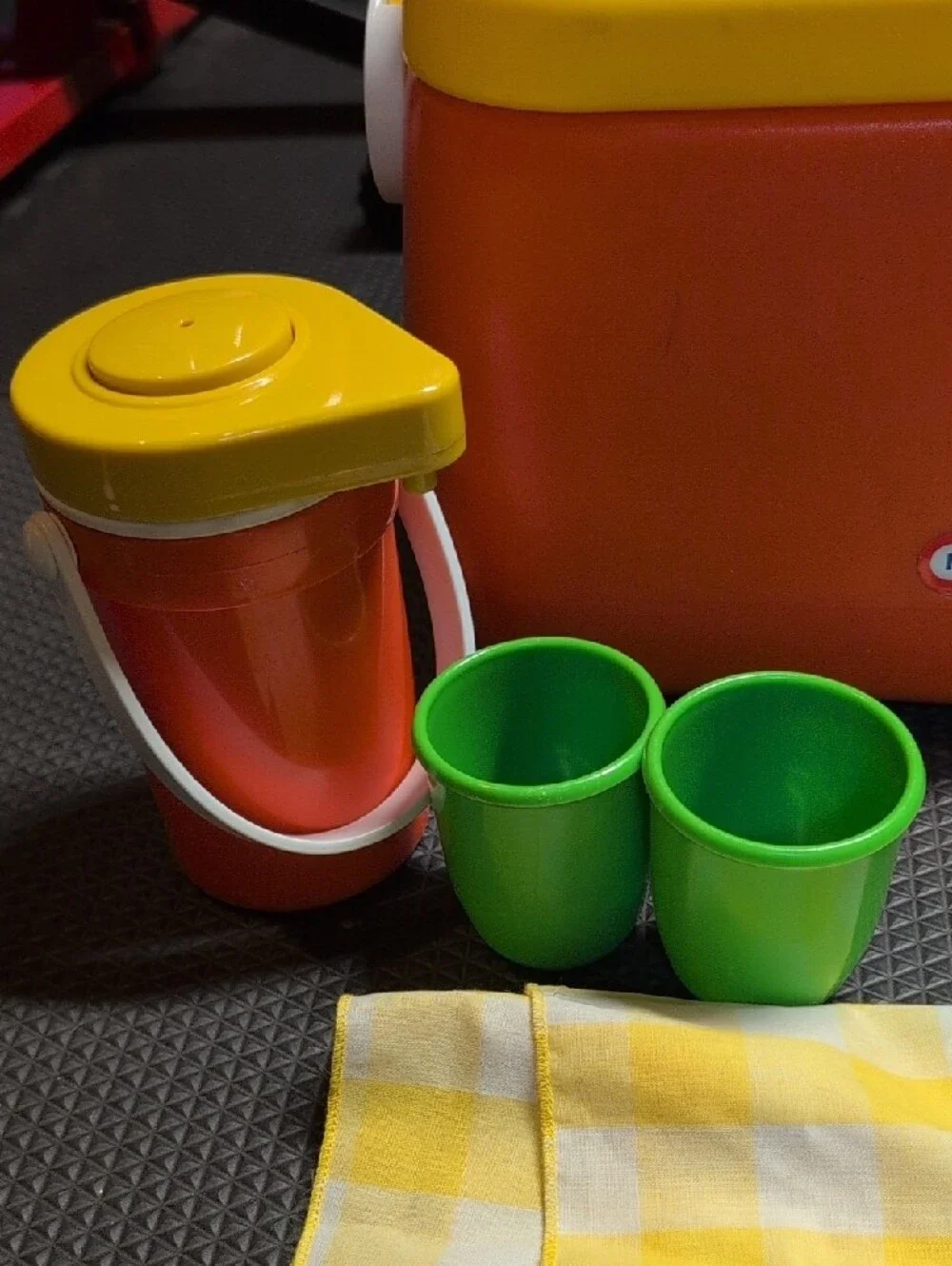 Little Tikes Orange & Yellow Toy Cooler with Cups (Vintage)